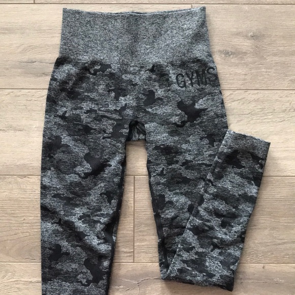 Gymshark Pants - gymshark camo seamless black leggings